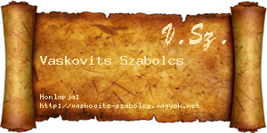 Vaskovits Szabolcs névjegykártya